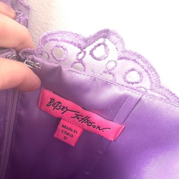Betsey Johnson Purple Strapless Dress Size 0 - Picture 9 of 9
